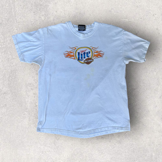 Vintage Miller Lite Harley Davidson Wallace Nascar Tee (M)